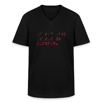 Braille Braille Blind Gift - T-shirt col V Homme - noir - Devant - AI Model Male 178 dark (178cm)