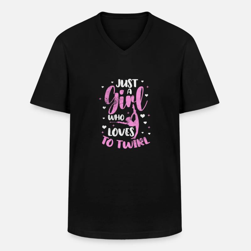 Baton Twirling - Männer-T-Shirt mit V-Ausschnitt - Schwarz