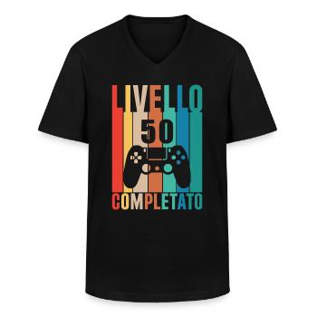Vintage Birthday 50: half a century - Men's V-Neck T-Shirt - black - Front - AI Model Male 178 dark (178cm)