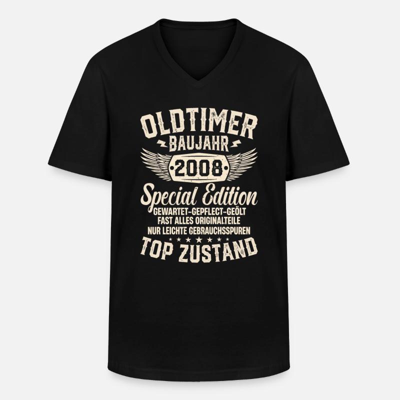 Retro Geschenk 2008er Oldtimer - Männer-T-Shirt mit V-Ausschnitt - Schwarz