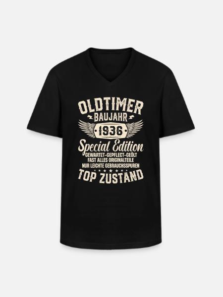 1936 Oldtimer Geschenk - Männer-T-Shirt mit V-Ausschnitt - Schwarz