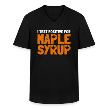 Sirop d’érable Maple Tree Sap Tapping Sugaring Tapper - T-shirt col V Homme - noir - Devant - AI Model Male 178 dark (178cm)