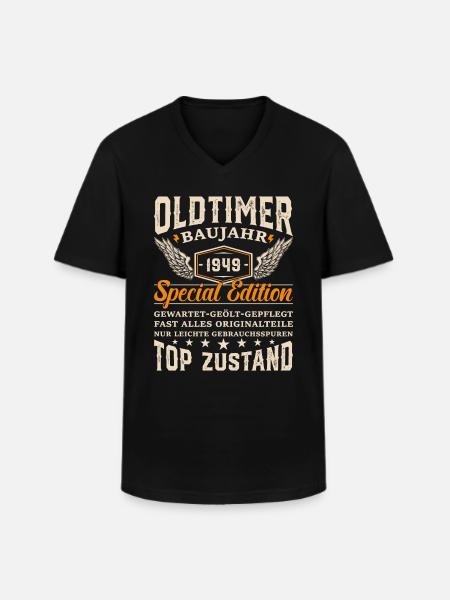 Jubiläumsfreude '49er - Männer-T-Shirt mit V-Ausschnitt - Schwarz