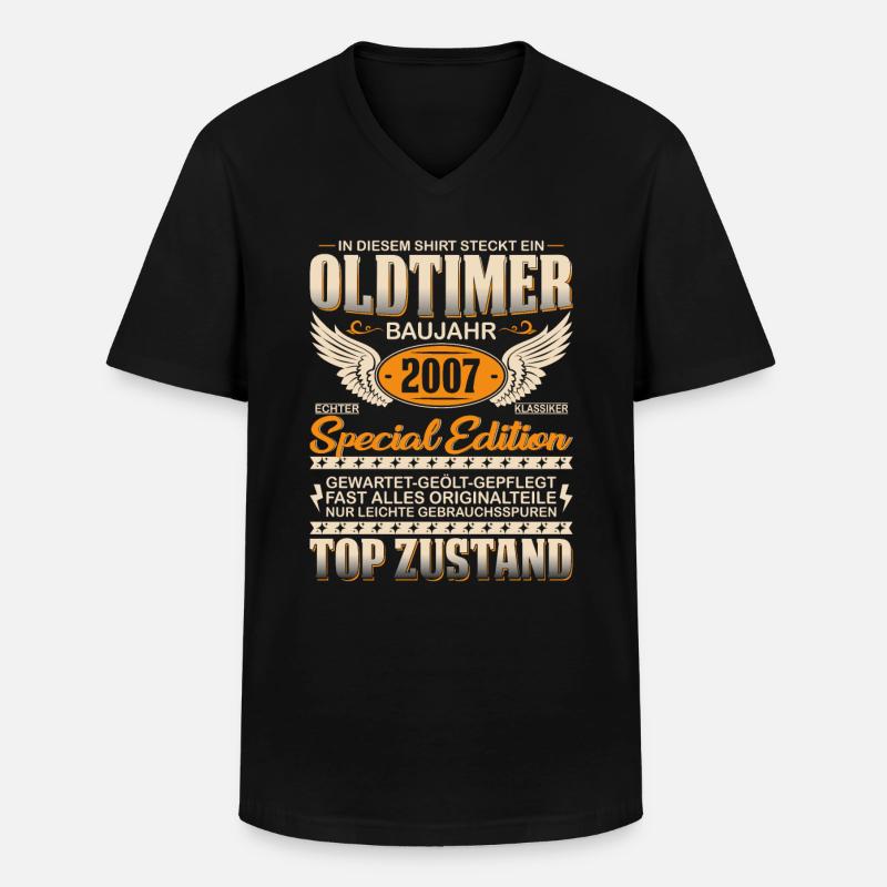 Klassischer Schatz '07 - Männer-T-Shirt mit V-Ausschnitt - Schwarz