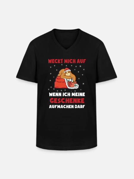Weihnachten Geschenk Weihnachtsgeschenk Faultier - Männer-T-Shirt mit V-Ausschnitt - Schwarz