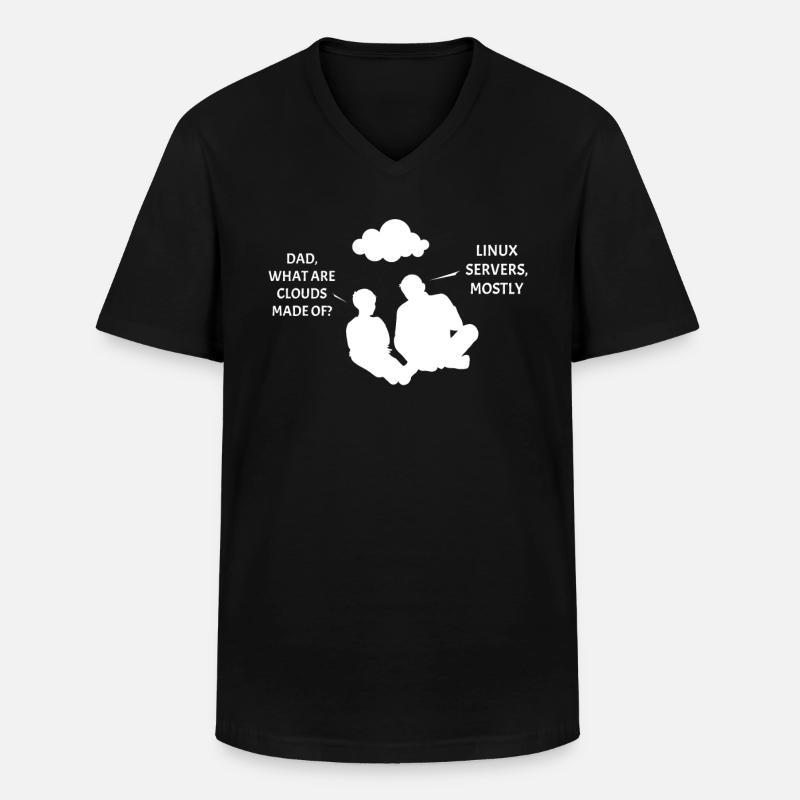 Serveur Linux Cloudscape - T-shirt col V Homme - noir