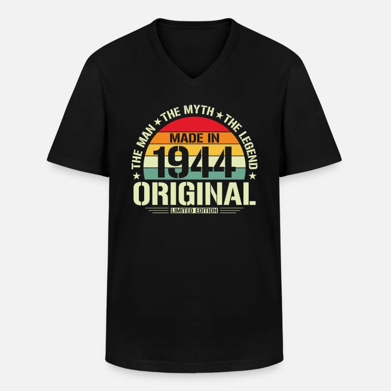 Klassiker 1944 - Männer-T-Shirt mit V-Ausschnitt - Schwarz