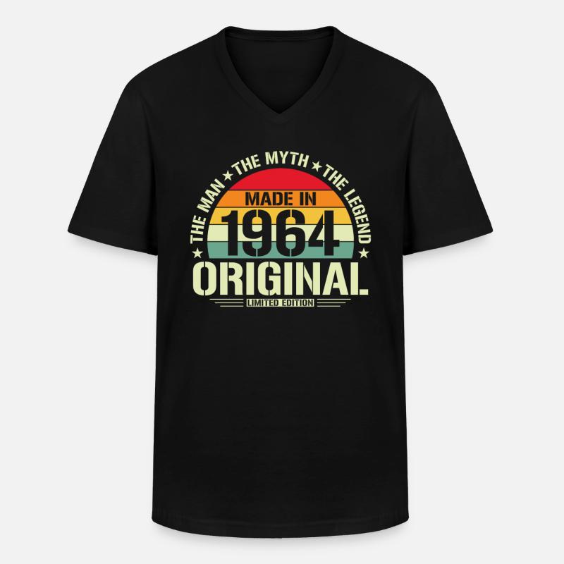 Einzigartig 1964 - Männer-T-Shirt mit V-Ausschnitt - Schwarz