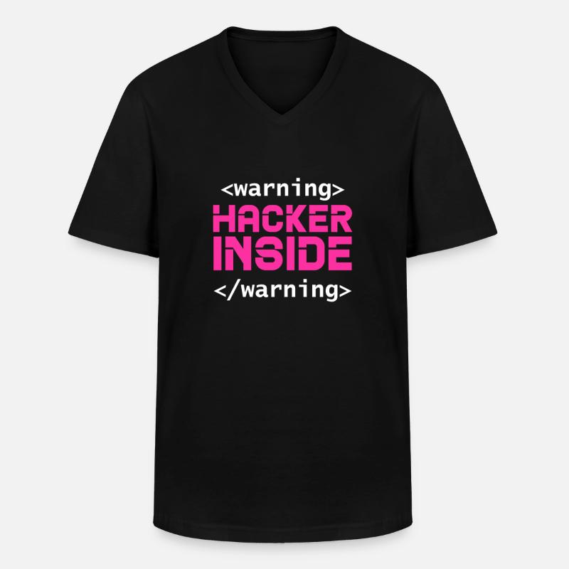 Hacker Coder Computer Hacking Gift - Men's V-Neck T-Shirt - black