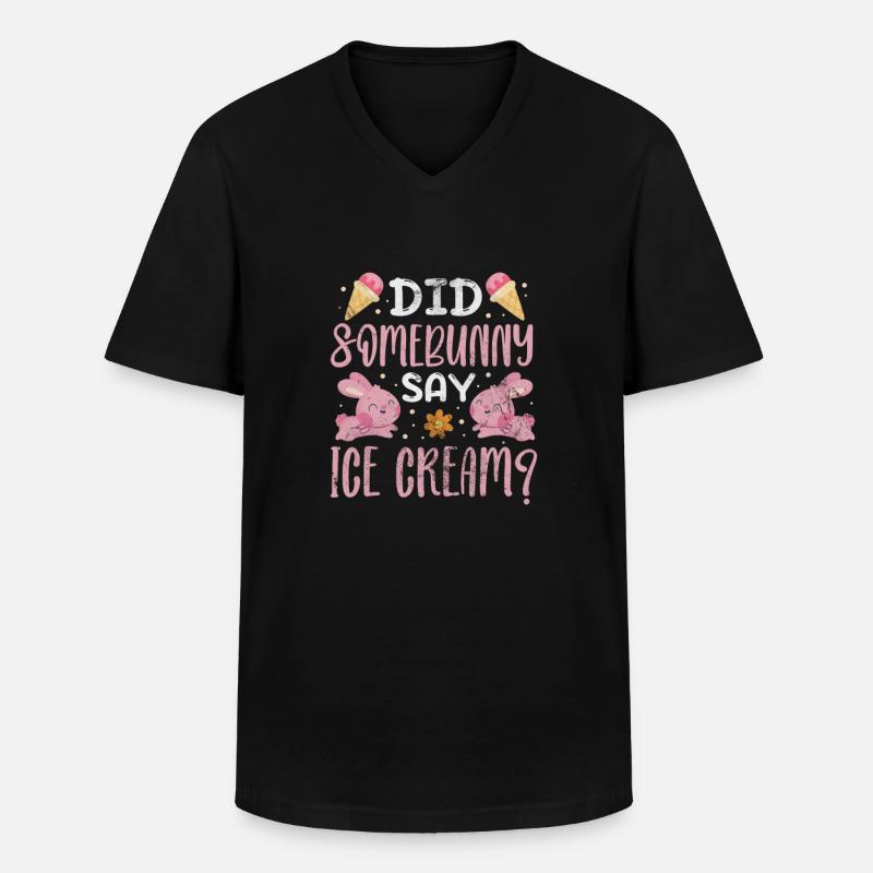 Eiscreme - Männer-T-Shirt mit V-Ausschnitt - Schwarz