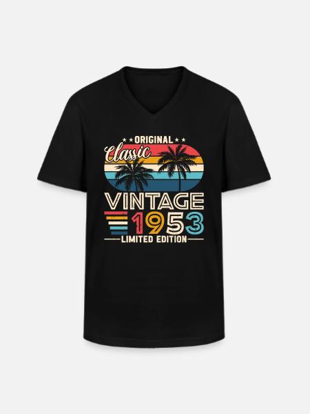 1953 - Timeless elegance - Men's V-Neck T-Shirt - black