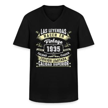 Jahrgang Geburtstag 1935 - Männer-T-Shirt mit V-Ausschnitt - Schwarz - Vorne - AI Model Male 178 dark (178cm)