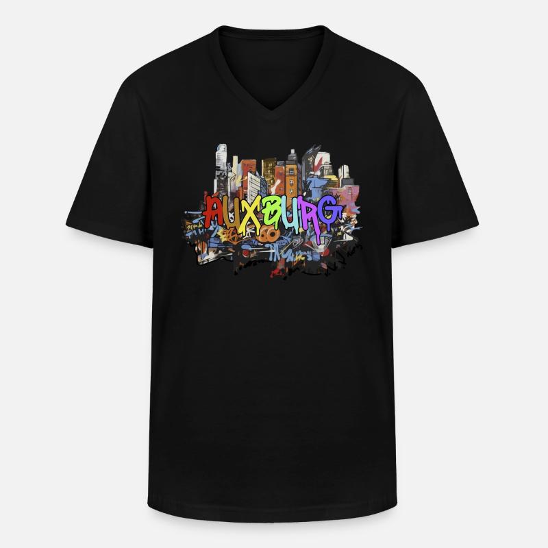 Augsburg in Graffiti Design Geschenk - Männer-T-Shirt mit V-Ausschnitt - Schwarz