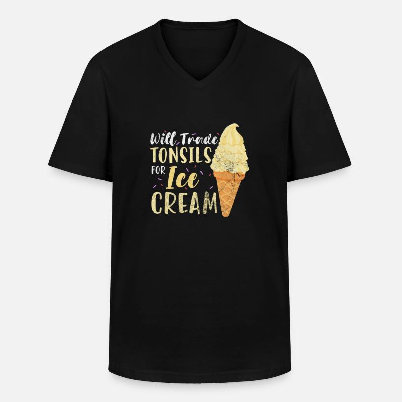 Eiscreme - Männer-T-Shirt mit V-Ausschnitt - Schwarz
