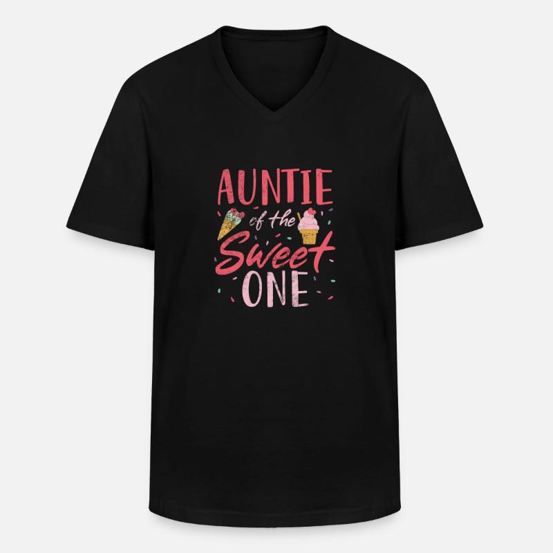 Eiscreme - Männer-T-Shirt mit V-Ausschnitt - Schwarz
