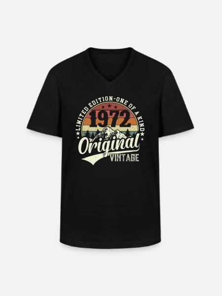 Legendärer Jahrgang '72 - Männer-T-Shirt mit V-Ausschnitt - Schwarz