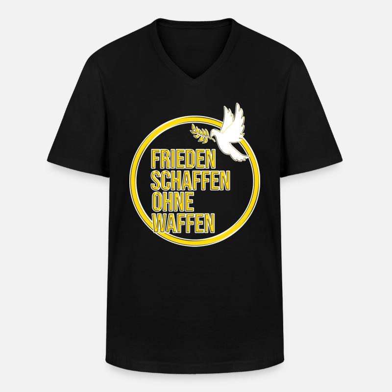 Friedenszeichen Friedenstaube Frieden - Männer-T-Shirt mit V-Ausschnitt - Schwarz