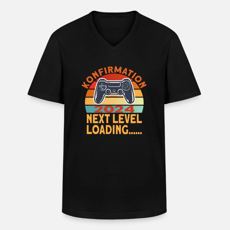 Konfirmation 2024 Konfirmand - Männer-T-Shirt mit V-Ausschnitt - Schwarz