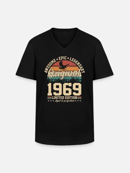Legendary 1969 Birthday - Men's V-Neck T-Shirt - black
