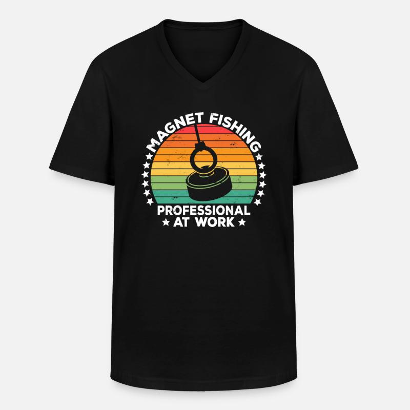 Magnetfischen Schatzsucher Metalldetektor - Männer-T-Shirt mit V-Ausschnitt - Schwarz