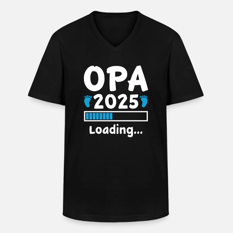 Opa 2025 Loading - Männer-T-Shirt mit V-Ausschnitt - Schwarz