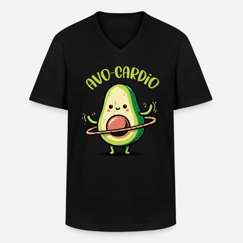 Avocado - Männer-T-Shirt mit V-Ausschnitt - Schwarz