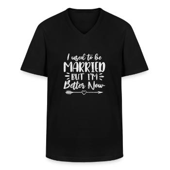 Divorce - T-shirt col V Homme - noir - Devant - AI Model Male 178 dark (178cm)