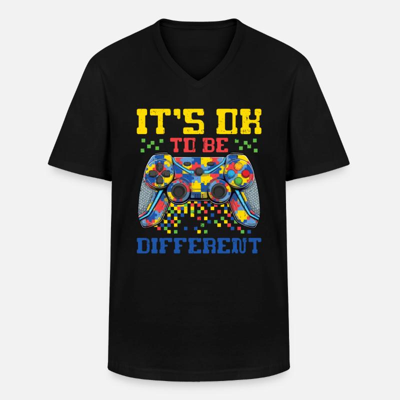 Autismus - Männer-T-Shirt mit V-Ausschnitt - Schwarz