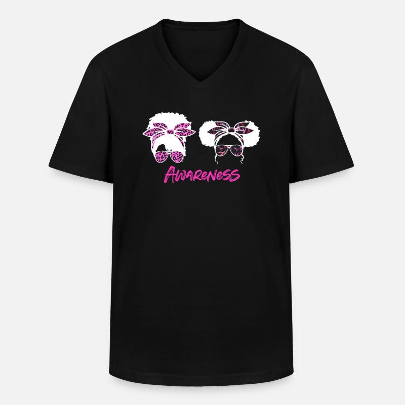 Brustkrebs Bewusstsein - Männer-T-Shirt mit V-Ausschnitt - Schwarz