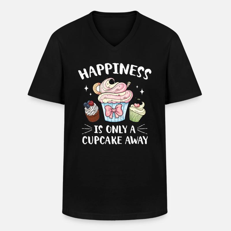 Cupcake - Männer-T-Shirt mit V-Ausschnitt - Schwarz