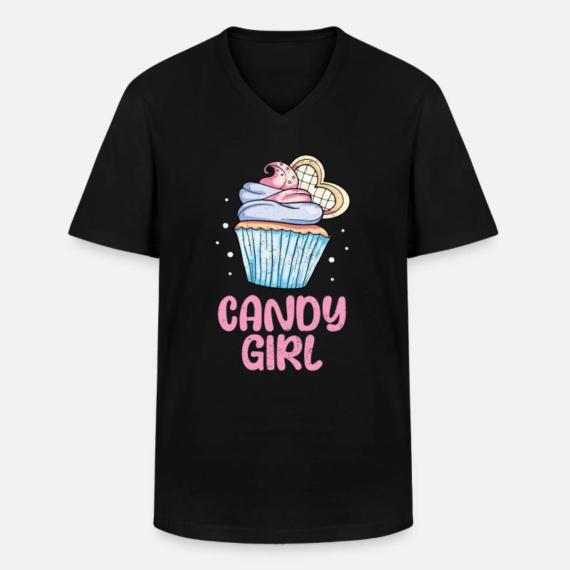 Cupcake - Männer-T-Shirt mit V-Ausschnitt - Schwarz
