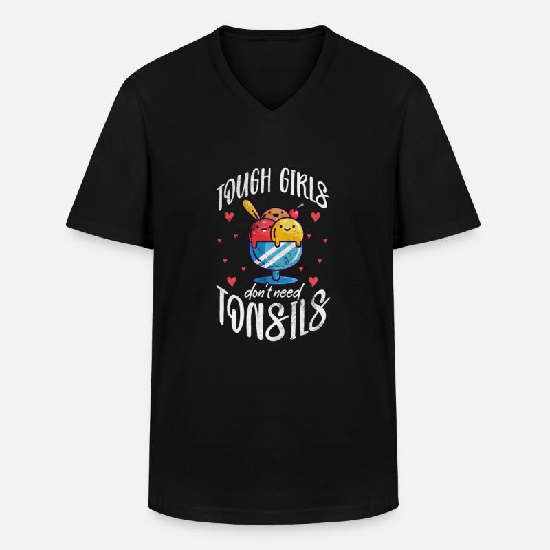 Eiscreme - Männer-T-Shirt mit V-Ausschnitt - Schwarz
