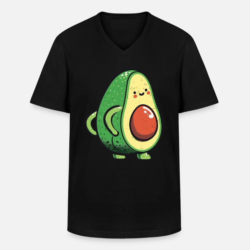 Avocado - Männer-T-Shirt mit V-Ausschnitt - Schwarz