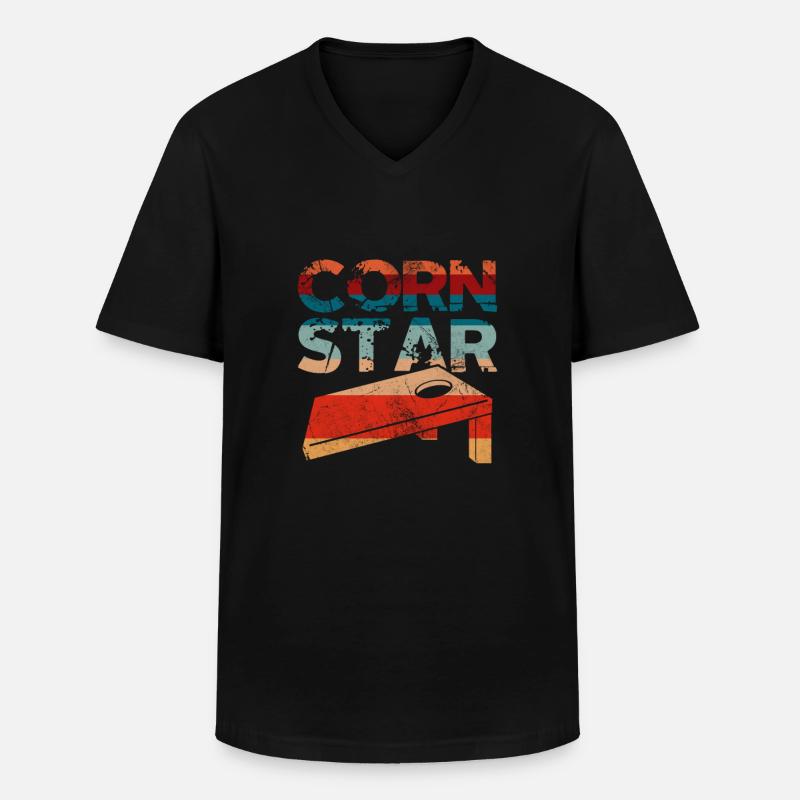 Cornhole - Männer-T-Shirt mit V-Ausschnitt - Schwarz