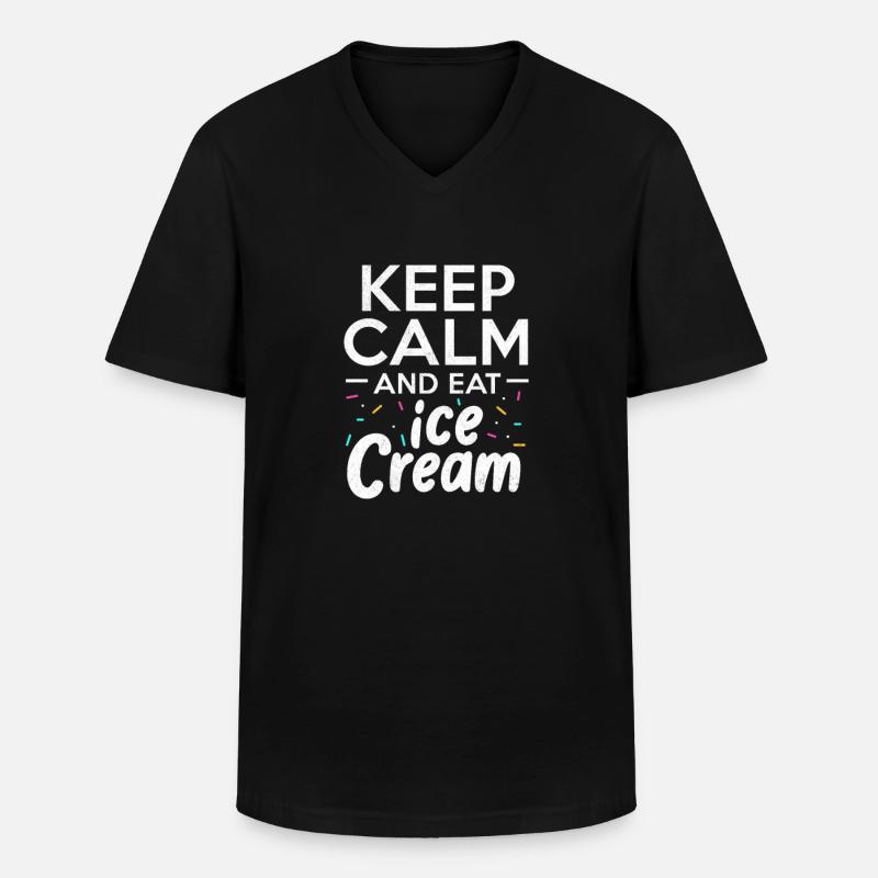 Eiscreme - Männer-T-Shirt mit V-Ausschnitt - Schwarz