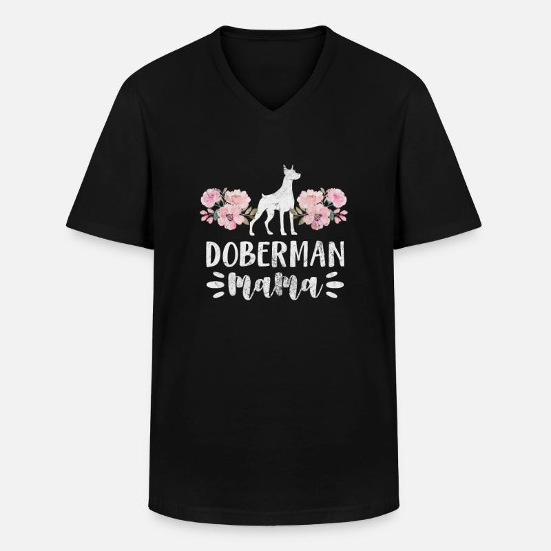 Dobermann - Männer-T-Shirt mit V-Ausschnitt - Schwarz