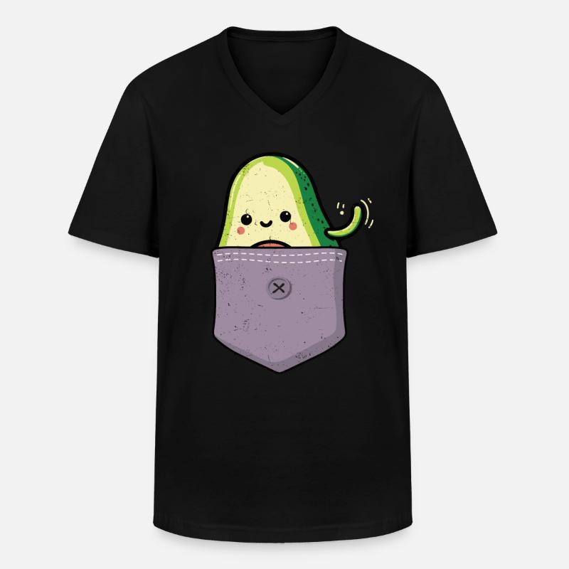 Avocado - Männer-T-Shirt mit V-Ausschnitt - Schwarz