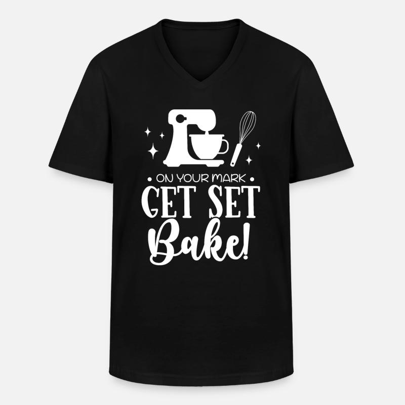 Bäcker Bäckerein Backwaren Backen Geschenk - Männer-T-Shirt mit V-Ausschnitt - Schwarz