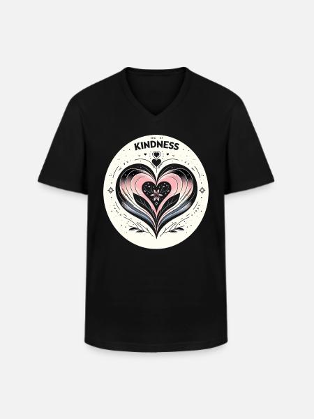Heart of Kindness Art - Men's V-Neck T-Shirt - black