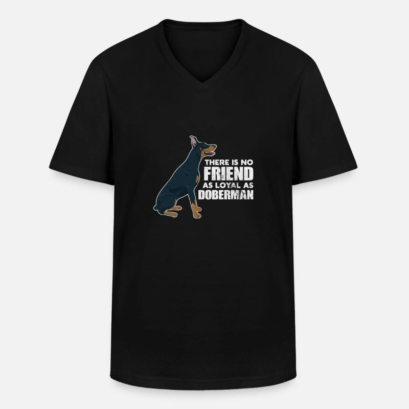 Dobermann - Männer-T-Shirt mit V-Ausschnitt - Schwarz