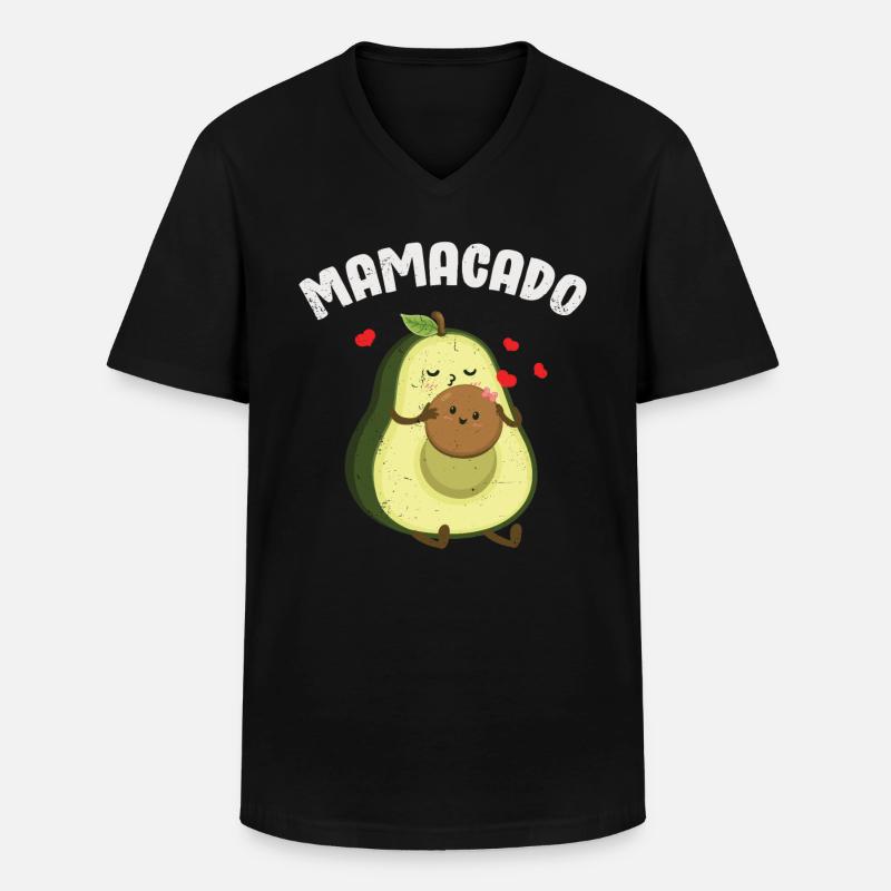 Avocado - Männer-T-Shirt mit V-Ausschnitt - Schwarz