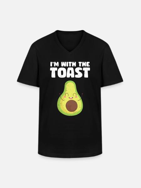 Avocado - Männer-T-Shirt mit V-Ausschnitt - Schwarz