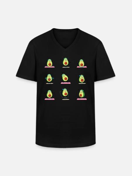 Avocado Guacamole Vegan Gift - Men's V-Neck T-Shirt - black