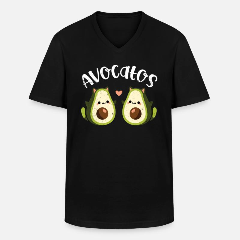 Avocado - Männer-T-Shirt mit V-Ausschnitt - Schwarz