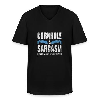 Cornhole - Männer-T-Shirt mit V-Ausschnitt - Schwarz - Vorne - AI Model Male 178 dark (178cm)