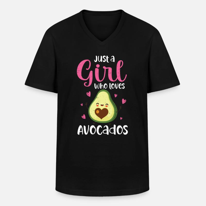 Avocado - Männer-T-Shirt mit V-Ausschnitt - Schwarz