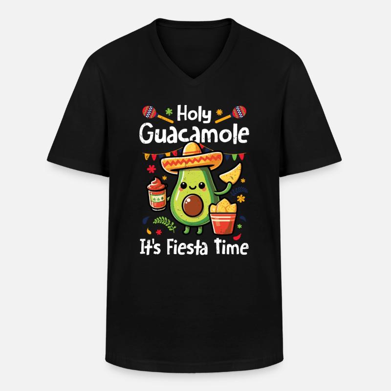 Avocado - Männer-T-Shirt mit V-Ausschnitt - Schwarz