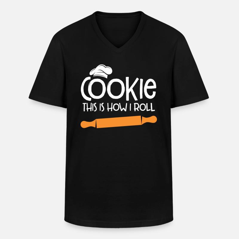 Bäcker Bäckerein Backwaren Backen Geschenk - Männer-T-Shirt mit V-Ausschnitt - Schwarz