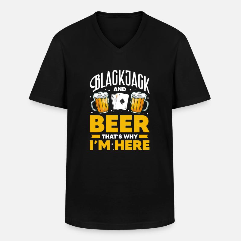 Black Jack - Männer-T-Shirt mit V-Ausschnitt - Schwarz