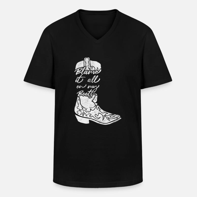 Country - Männer-T-Shirt mit V-Ausschnitt - Schwarz